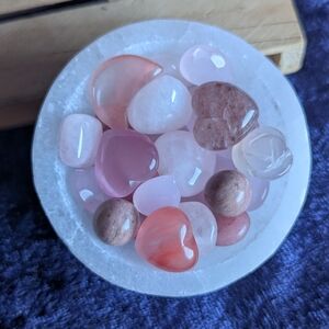 🌹 Rosy Cherry Berry Rhodonite ❣️ PiNK Heart Chakra Bowl 🩷 Crystal Gem Stones